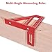 Draxzor 3D Multi-Angle Measuring Ruler, Precision 45/90 Degree Woodworking Square, Aluminum Alloy Miter Triangle Ruler and Layout Measuring Tool for Engineer, Carpenter, Construction Use, Metric
