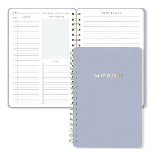 Sweetzer & Orange Daily Planner Notebook Undated Two-Page Daily Layout with Hourly Schedule To-Do List Priorities and Notes 6.5 x 9.5 Spiral Bound Productivity Organizer 160 Pages