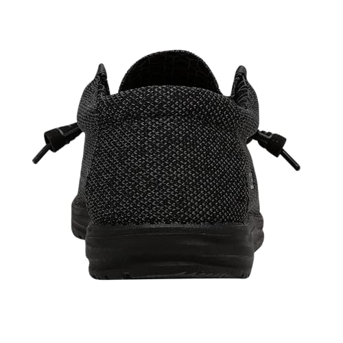 Image of HEYDUDE Men's Wally Sox Micro Total Black Size 12 | Men's Shoes | Men's Lace Up Loafers | Comfortable & Light-Weight