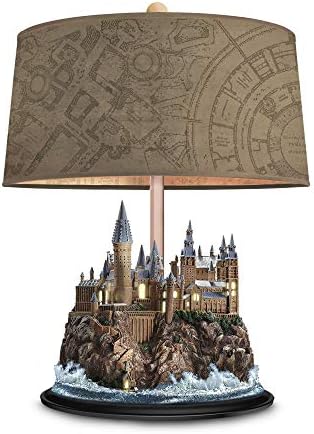 The Bradford Exchange Harry Potter Hogwarts Lamp, Handpainted with Marauder's Map Lampshade