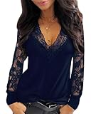 Occasion : tous les jours, shopping, rendez-vous, rue, bureau, vêtements basiques, fête, plein air. ------T-shirt à manches longues pour femme avec dentelle haut en dentelle pour femme, chemisier élégant avec dentelle, chemisier en dentelle, haut bordeaux, hauts pointus