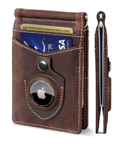 Image of SERMAN BRANDS RFID Blocking Wallet Slim Bifold - Genuine Leather Minimalist Front Pocket Wallets for Men with Money Clip Gift