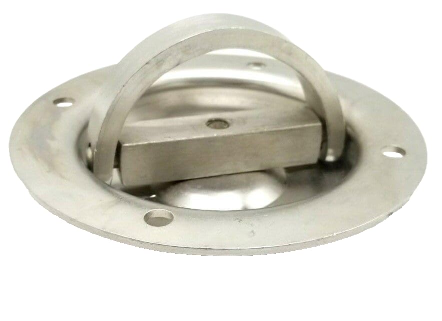 Everything for trailers, RVs and trucks and more - 4pk Stainless Steel Swivel Recessed DRing 6000# Max For Tie Down Cargo Trailer Deck (FS1XN-2850)