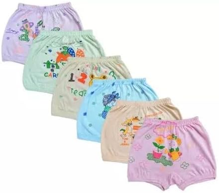 B.S. Das Baby Girls & Baby Boys Soft Cotton Brief Panty Innerwear Drawer Comfortable & Regular Fit Bloomers Pack of 6