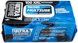UltraGrime PRO Multiuse Cleaning Wet Wipes - Big Professional Disposable Wipes - Tougher Multi-Purpose Heavy-Duty Grime Cleaning Cloths (100 Thick Large Wipes)