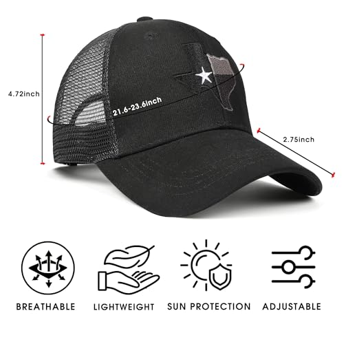 Image of Adjustable State Flag Trucker Hat Mesh Baseball Cap with Embroidered Patch for Men Women
