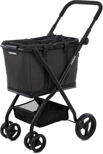 Carlett - Cube S | Carro de la Compra Plegable + Bolsa Extraíble | Cesta Convertible en Bolso | Tejido Impermeable | Ruedas 360° Desmontables | Diseño Compacto y Elegante | Volcano