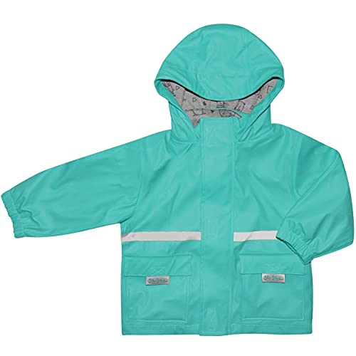 Silly Billyz Unisex Kid's Waterproof Jacket Rain, Aqua, Medium