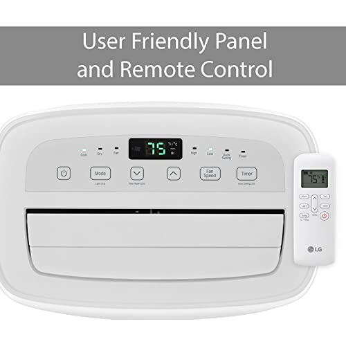 Lg 7,000 Btu (Doe) / 10,000 Btu (Ashrae) Portable Air Conditioner, Cools 300 Sq.ft. (12' X 25' Room Size), Quiet Operation, Lcd Remote, Window Installation Kit Included, 115V, Lp0721Wsr #TOP5
