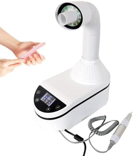 Professional Nail Dust Collector with LED Light, Touch Control, Adjustable Speed, 360 Degree Rotating Hose for Salon Use Essential Nail Art Equipment