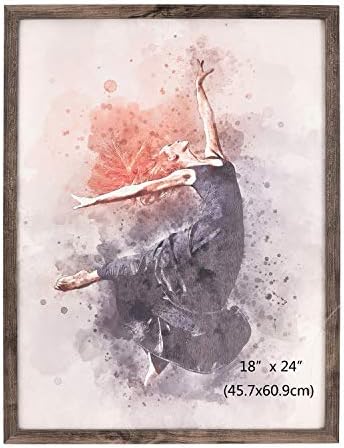 Metrekey 18x24 Picture Frame Woodgrain Poster Frame Rustic Photo Frames 18 by 24 Art Decor Wall Mounting Plexiglass Walnut