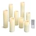 8 Ivory Slim Flameless Candles with Warm White LEDs, Smooth Finish, Assorted Sizes, Remote and Batteries Included
