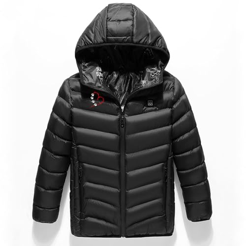 Kids Heated Jacket Boys and Girls Hooded Jackets 3 Adjustable Temperature Heated Coat USB Body Warmer Windproof Coat3