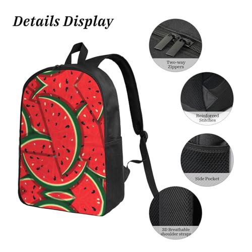 Sac à dos pastèque avec boîte à déjeuner et trousse à crayons haute capacité 43 cm - 5