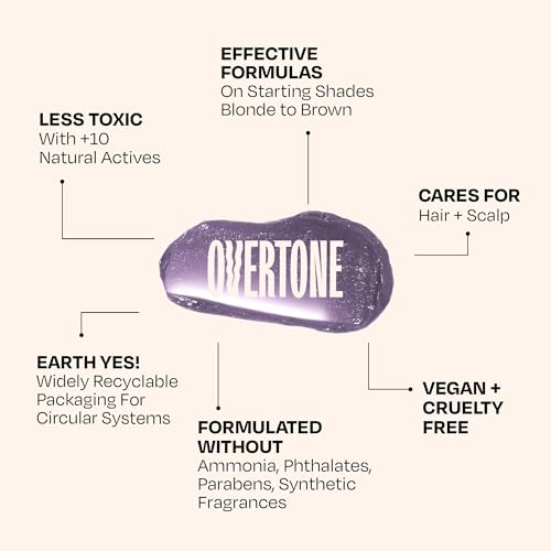 Image of Overtone Daily Color Depositing Conditioner for Hair, Stormy Sterling:Temporary Pigment with Shea, Coconut & Avocado Oils, Hydrating, Vegan & Cruelty-Free, All Hair Types, 4.5oz.