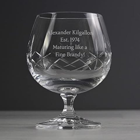 Custom Crystal Cut Brandy Cognac Personalised Glass for Best Man Fathers Day Wedding Cover