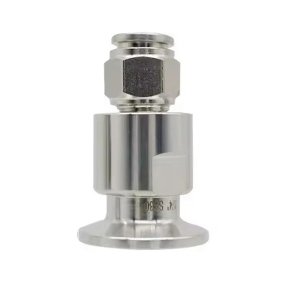 Lxytt Tc34mm Pneumatic Tube Connector, Ss304 Tri Clamp Tc25.2mm-77.5Mm Air Hose Fittings Pc 4Mm-16Mm Clamp Push In Quick(,16Mm)