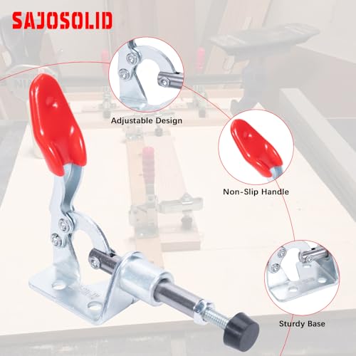 Image of 2-Pack 301A Push Pull Toggle Clamp, 99 lb Holding Capacity | Galvanized Steel, Pull Quick Release Clamp, Heavy-Duty for Woodworking, Machining and Equipment Assembly