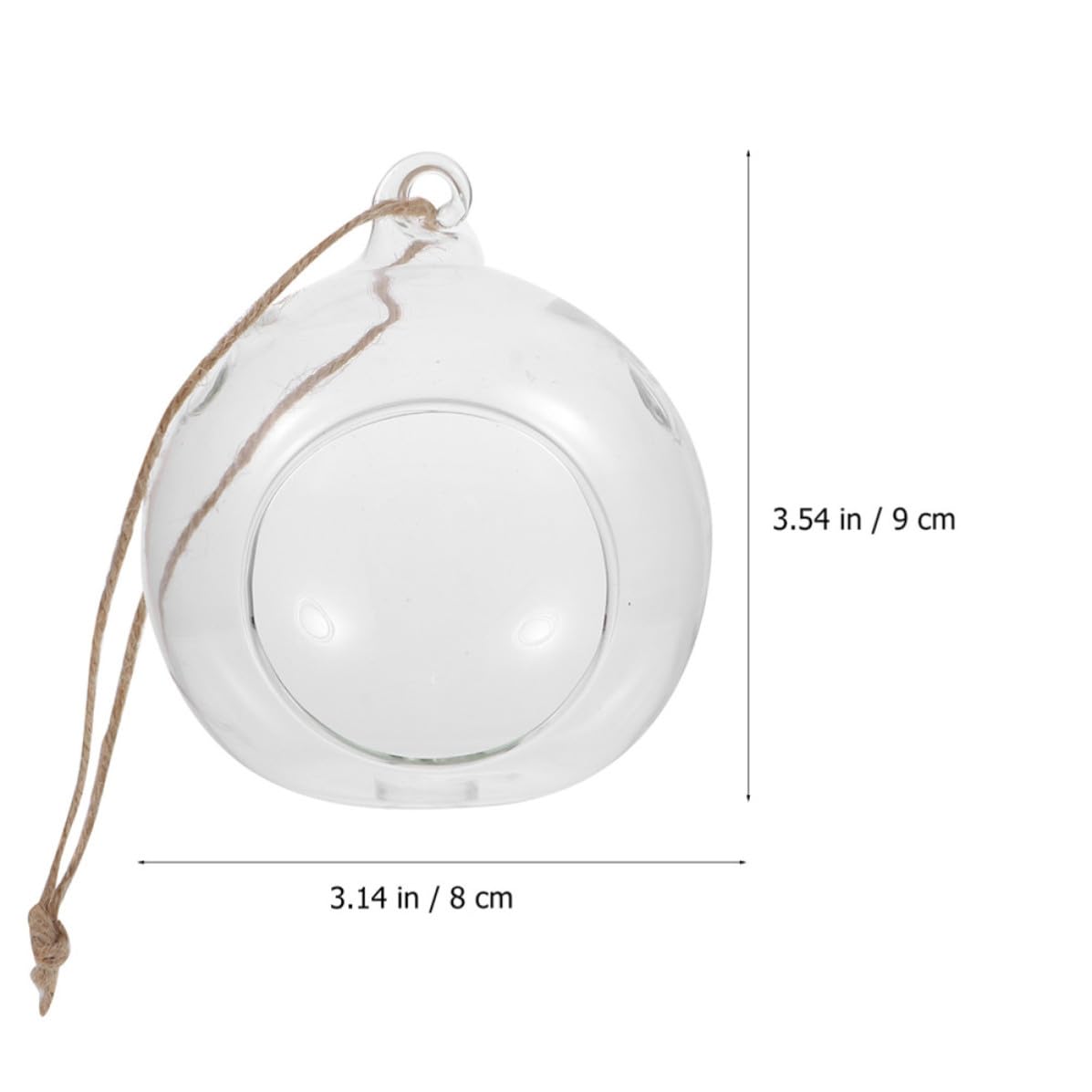 Hemobllo Portacandele da Tè in Vetro a Forma di Sfera Sospesa 6 Pezzi Corda per Decorazioni Natalizie e Aria per New Year e Thanksgiving Day