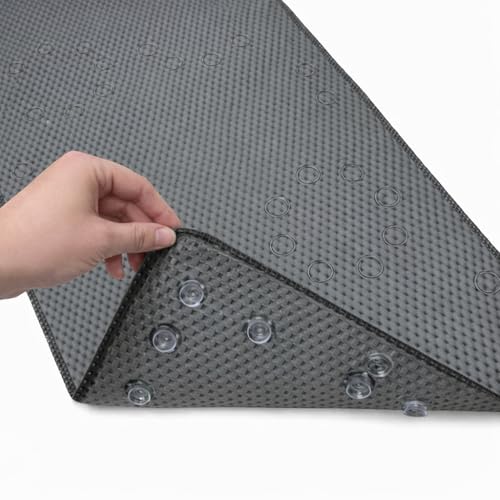 Bathtub Mat Non Slip, Bath Mat for Tub Non Slip, Tub Mat Extra Large 36 x 17 in, Bathtub Mat with Suction Cups & Drain Holes, Soft Foam, Machine Washable, Dark Grey