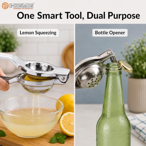 Image of E-COSMOS Manual Citrus Juicer & Lemon Squeezer for Orange & Mosambi - Ergonomic Hand Juice Maker Kitchen Tool (1 Piece) (Manual Lemon Squeezer)