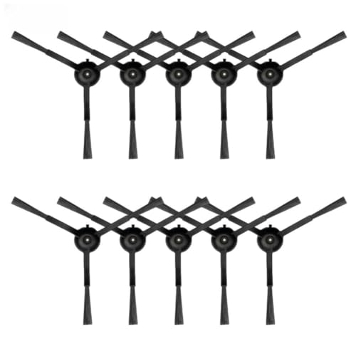 Gettimore Kit de cepillos laterales para aspiradoras robot AIRROBO T20 y FIXR T20, paquete de 10, nailon + plástico, color negro