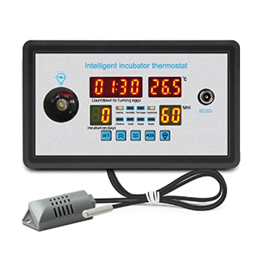 Haptufer Termostato Inteligente Digital ZFX-W9002 Termostato Temperatura Control de Humedad Incubadora 360 Volteo AutomáTico de Huevos 220V