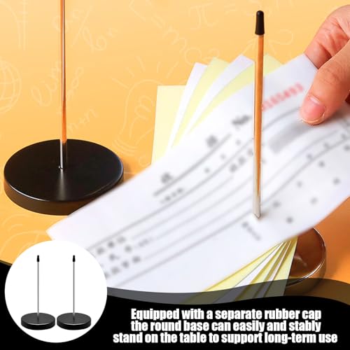2 Stück Zettelspießer,Zettelhalter Bonspießer,Bonspießer Zettelhalter,Moderner Zettelhalter Aus Edelstahl Für Kassenbon Kassenzettel Aufbewahrung Bars Büros 14 cm Schwarz