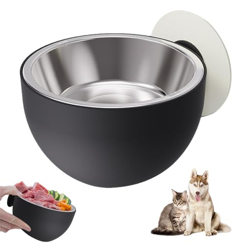 Hunde-Flocke montiert - Einstellbare magnetische Hundefutterstation für Hunde, platzsparender Hundenapf | für Hunde mit Wandmontage, sicherer Magnetnapf für Haustiere, Rialz Napf