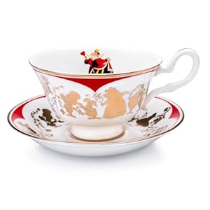 The English Ladies Co Disney Alice in Wonderland Queen Of Hearts Cup and Saucer, Fine Bone China, 7.5 × 15 × 15 cm, Multicolor