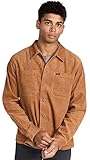 RVCA Men's Americana Corduroy Overshirt, Camel, Tan, Orange, L