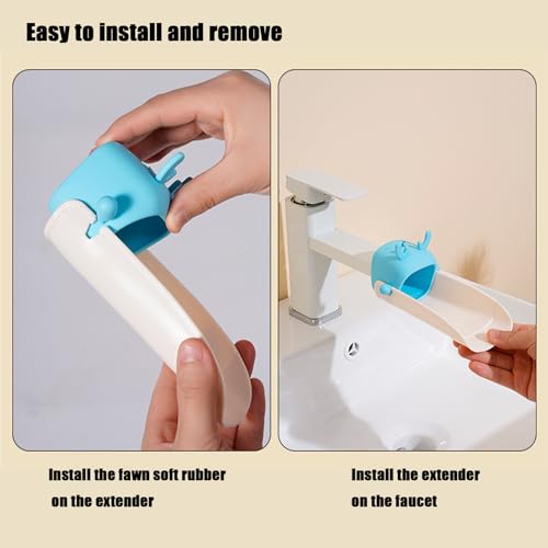 Image of PandaEar 3 Pack Faucet Extender for Toddlers, Sink Extenders, Baby Hand Washing Water Spout Extender for Bathroom, Sink, Kitchen (Pink /Blue /Green)