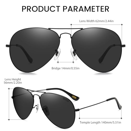 Image of DUCO Classic Aviator Sunglasses for Men Women Retro Polarized Sun Glasses UV400 Protection Driving Fishing 3025