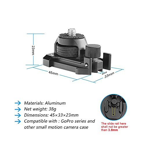 Image of Forevercam 360Rotate Aluminum Helmet Mount for Gopro Hero 13 12 11 10 9 8 DJI Osmo Insta360 AKASO and Other Action Camera 1 /4''-20 Lock Protector Quick Release Buckle Clip Basic Base Mount