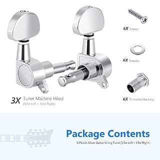 Neewer 6 Pièces Guitare Mécaniques Boutons Guitare Cordes Tuning Chevilles Mécaniques Mécaniques pour Guitare Électrique… – Image 6