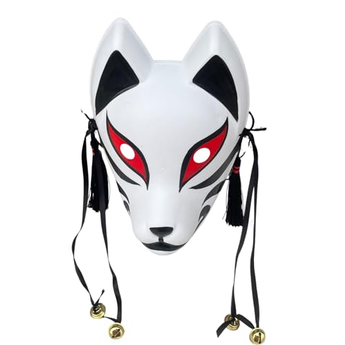 YangYong Masque de renard pour bal masqué, fête, Halloween, kabuki japonais