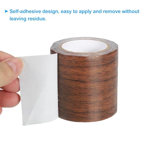 Image of PATIKIL Wood Grain Repair Tape 2.2 inch X15', 3 Pack Self Adhesive Realistic Textured Repair Tape Patch for Floor Door Table Cabinets Desk, Dark Brown Oak