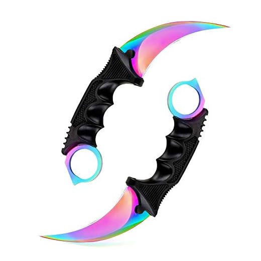 TOPOINT Karambit Knife, Stainless Steel Fixed Blade Knife with Sheath and Cord Knife CS-GO for Hunting Camping and Field Survival (Rainbow)