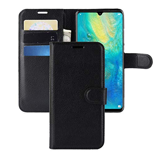 Huawei P30 Pro Case,CH-IC Protective Shockproof PU Leather Wallet Flip Folio Cover with Kickstand Card Holders Magnetic Closure for Huawei P30 Pro (Black)