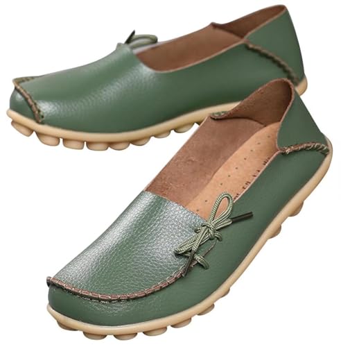 Image of Women's Leather Slipper Loafers Flat Shoes Slip-Ons