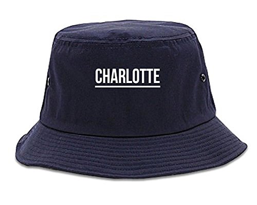 Kings Of NY City of Charlotte North Carolina NC Simple Underline Adult Unisex Bucket Hat Navy Blue