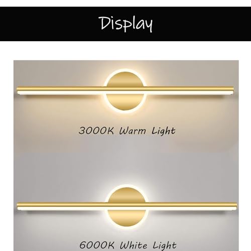 Armario maquillaje moderno iluminación LED con apliques de pared impermeable IP44 oro 40CM 3