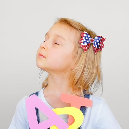 Pinzas de cabello con moño patriótico 4 de julio 2 unidades miniatura 5