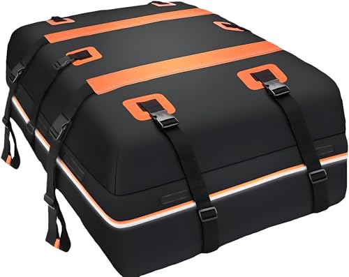 Portaequipajes Coche Techo Cofre para Dodge Viper SRT Viper 2012-2018 Bolsa Impermeable para Techo de Automóvil para Almacenar el Equipaje Baul Techo Coche,A-Black with Orange