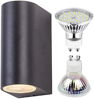 Outdoor Wall Lights,Max 35W GU10 Aluminium Up Down LED Wall Lamp,IP44 Waterproof Garden Lights for Patio,Terrace,Garden,Hallway,Balcony,Porch,Post,Pathway Replaceable GU10 Bulb Indoor/Outdoor 300
