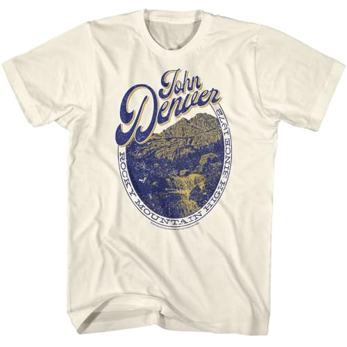John Denver T Shirt Rocky Mountain High Adult Natural Short Sleeve 70s Music Vintage Style Graphic Tees