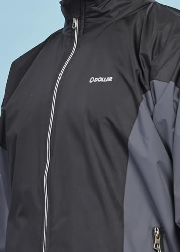 Image of Dollar Men's Polyester Colourblock Windcheater Jacket With Zipper Pockets