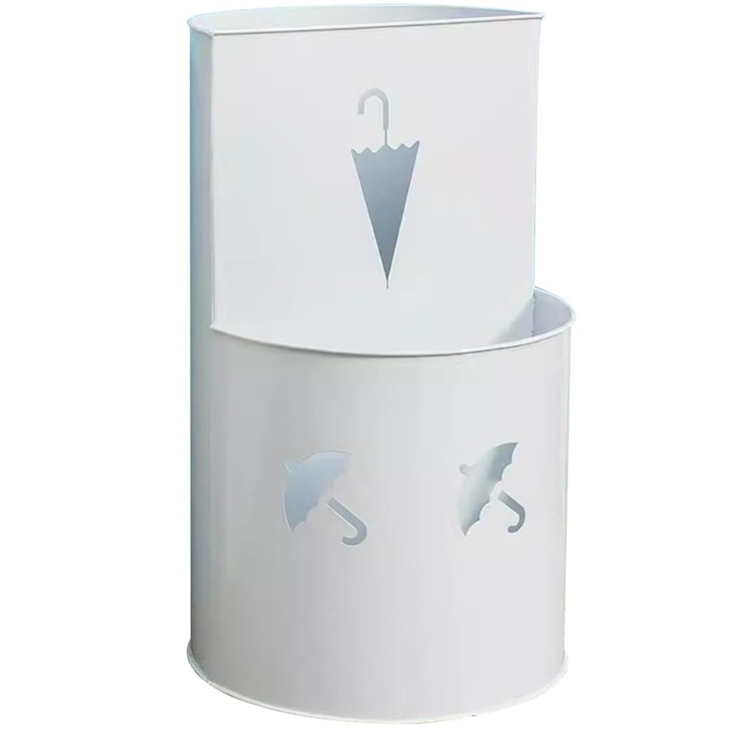 Flyiodfcxv White Umbrella Stand, Indoor Modern And Simple Cylindrical(White)