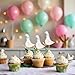 30 Pcs Silly Goose Cupcake Toppers Birthday White Goose Baby Shower Theme Decorations Party Supplies for Cake Decorations Birthday Party Supplies(Blue Bow)