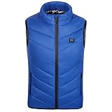 YARUMD Chaleco Climatizado Eléctrico Niños,con Carga USB Calefacción A Prueba De Viento,Ropa De Vestir,Calentada,con Calefacción,para Niñas,Regalo De Invierno (Batería No Incluida),Azul,150cm